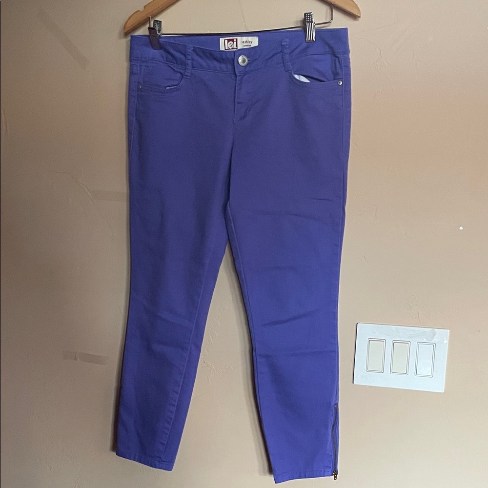 LEI Purple Slim Ankle Jeans for Women